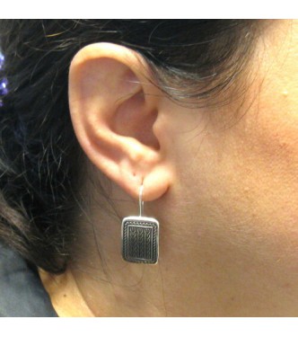 E000697 Sterling silver earrings solid 925 Empress 